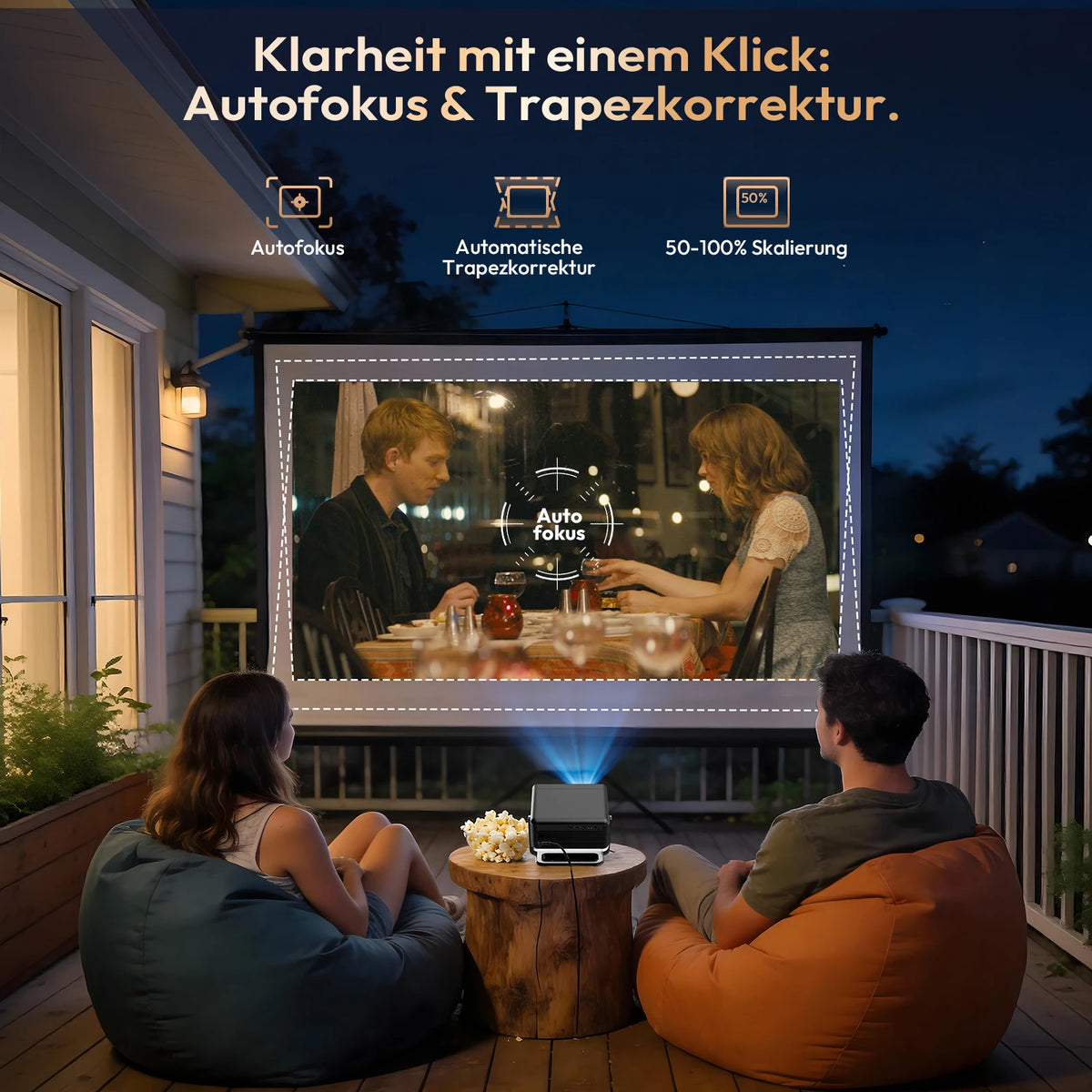 Xgody Auto Focus Android14 4K Projector 360Ansi 8K Native 720P Gimbal A1 with Wifi6 Bt5.4 Allwinner H726 Portable Outdoor