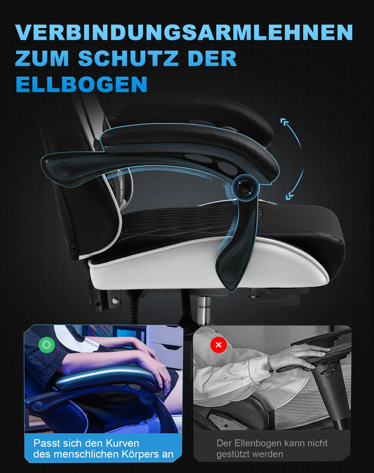 GTPLAYER Gaming Chair with Footrest & Lumbar Pillow