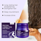 Protein Hair Straightening Cream with Silk Shine Technology Smooth Frizz Hair Intensive Dry Damaged Repair Keratin Hair Treatment Hydrating Hair Mask