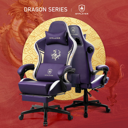GTPLAYER Dragon Gaming Chair with Bluetooth & Footrest