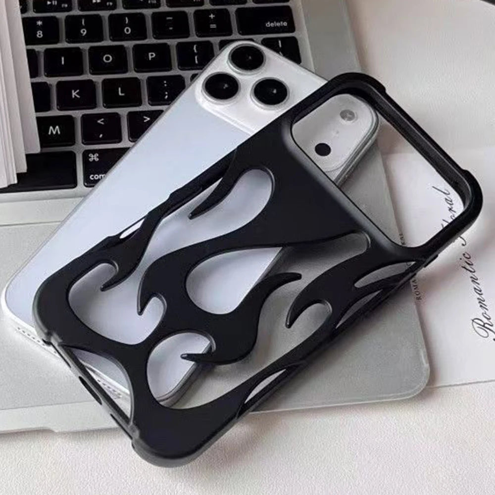 Flame Pattern Anti Drop TPU Phone Case for iPhone 17 16 15 14 Pro Max