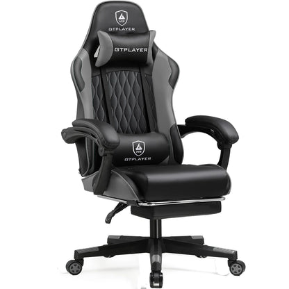GTPLAYER Gaming Chair with Footrest & Lumbar Pillow
