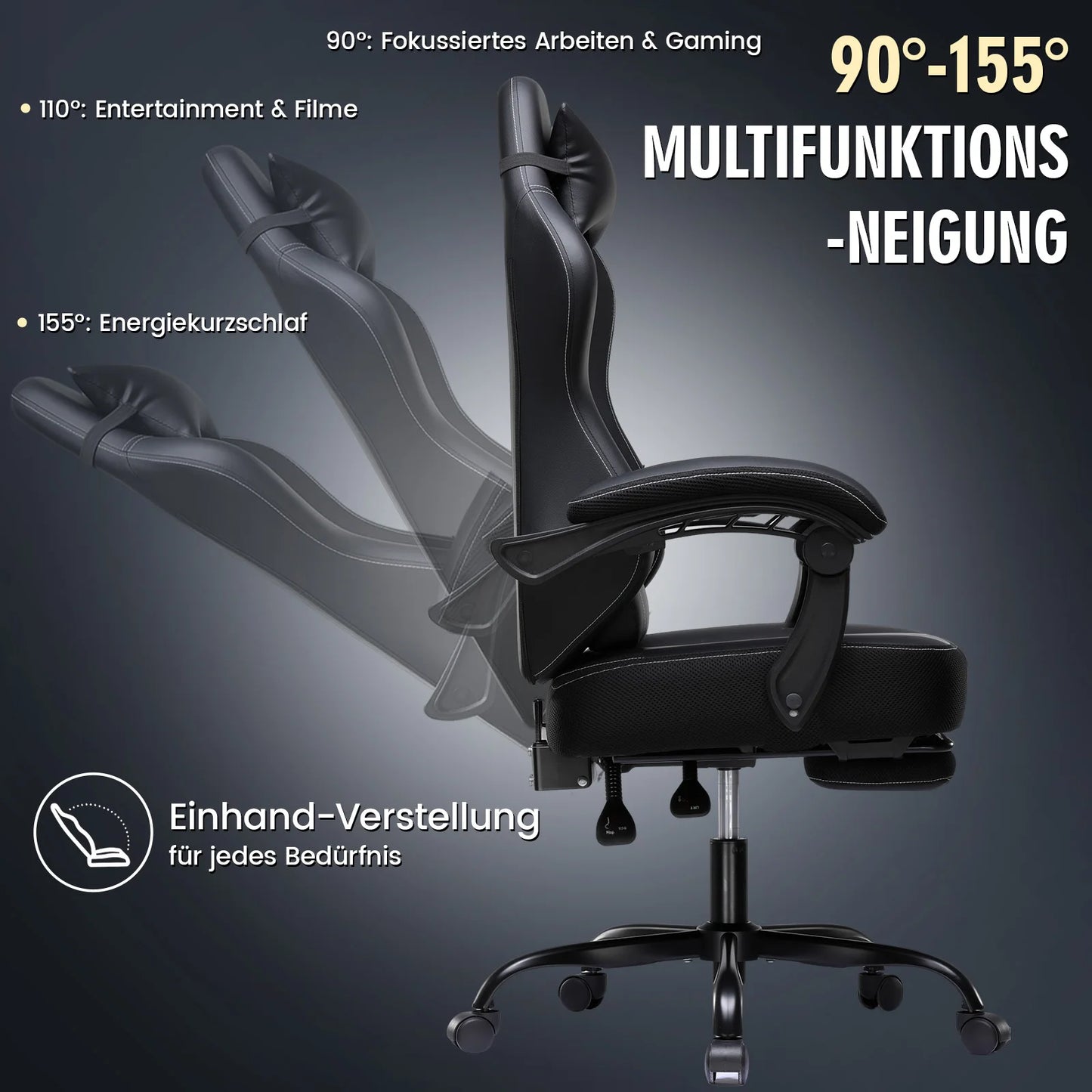 GTPLAYER Ergonomic Gaming Chair with Footrest