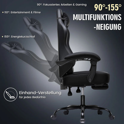 GTPLAYER Ergonomic Gaming Chair with Footrest