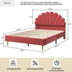 Creahappy, 140×200 cm Double Bed, Teen Bed, Girls’ Bed, Children’S Bed, Upholstered Bed, Kids’ Bed, Secondary Bedroom Bed, Guest Room Bed, Sturdy And Quiet Bed Frame, Trendy “Girl-Style” Bedroom Bed Frame, Velvet,