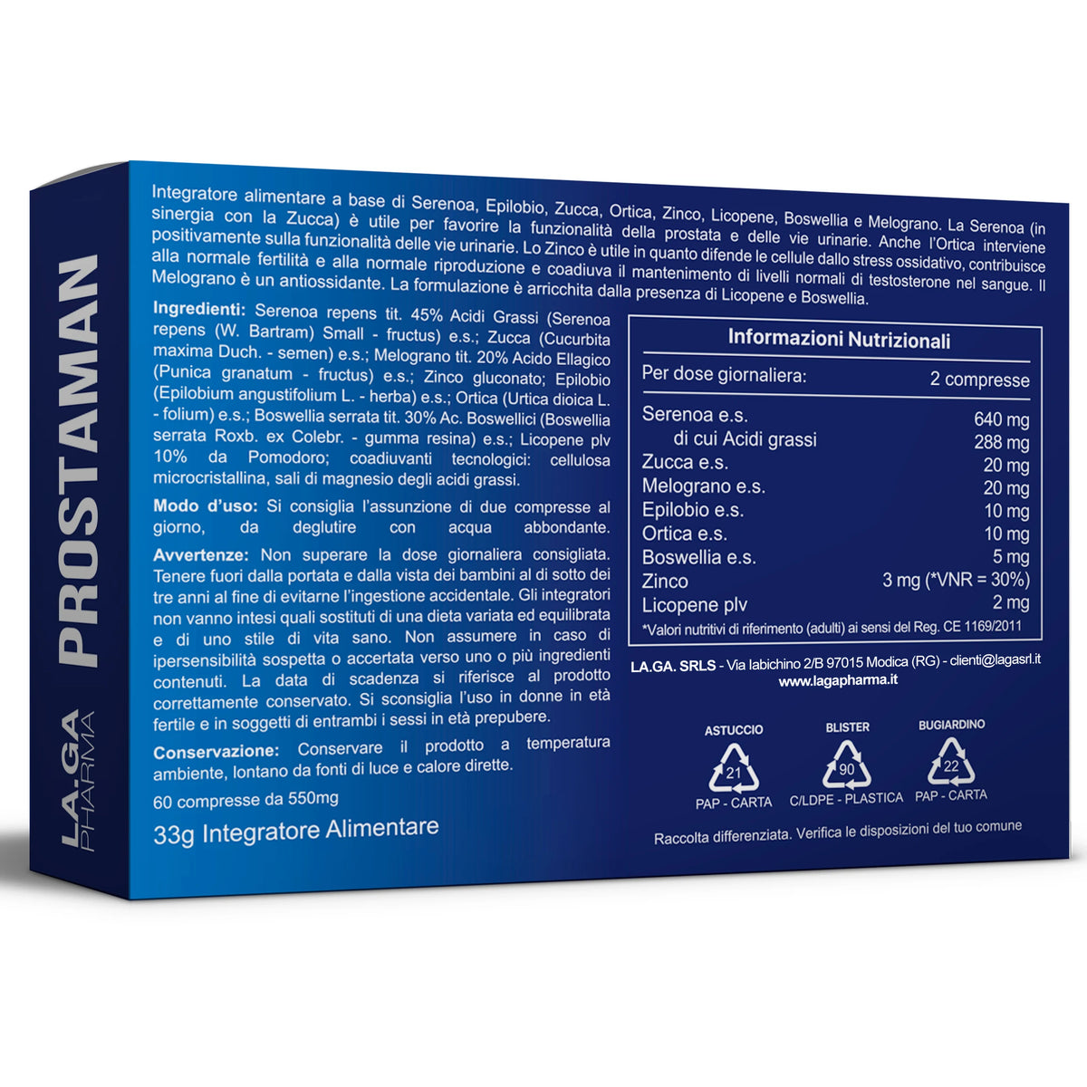 SERENOA REPENS, Prostate Supplement 60 Tablets with: Saw Palmetto, Boswellia, Pumpkin Seed, and Lycopene. Serenoa Repens for the Prostate 640mg with: Nettle, Pomegranate, and Willow Herb. Powerful Prostate Formula Supplement