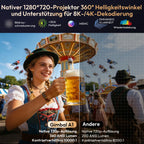 Xgody Auto Focus Android14 4K Projector 360Ansi 8K Native 720P Gimbal A1 with Wifi6 Bt5.4 Allwinner H726 Portable Outdoor