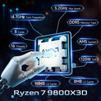Original AMD Ryzen 7 9800X3D Desktop Processor  Zen 5 Processor Architecture 8 Cores 16 Threads AM5 CPU Socket PCIe 5.0 Express Version