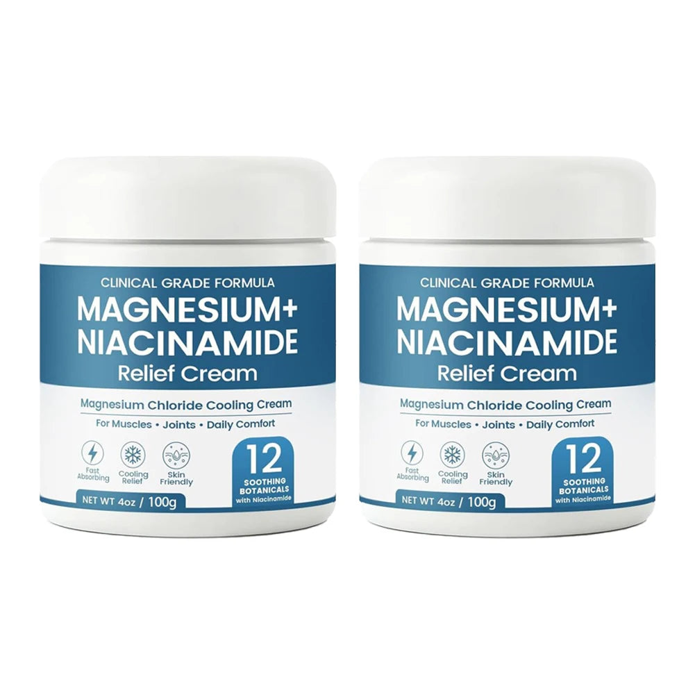 Magnesium Niacinamide Relief Body Cream, Magnesium Cream Cooling Formula, Lightweight, Non-greasy