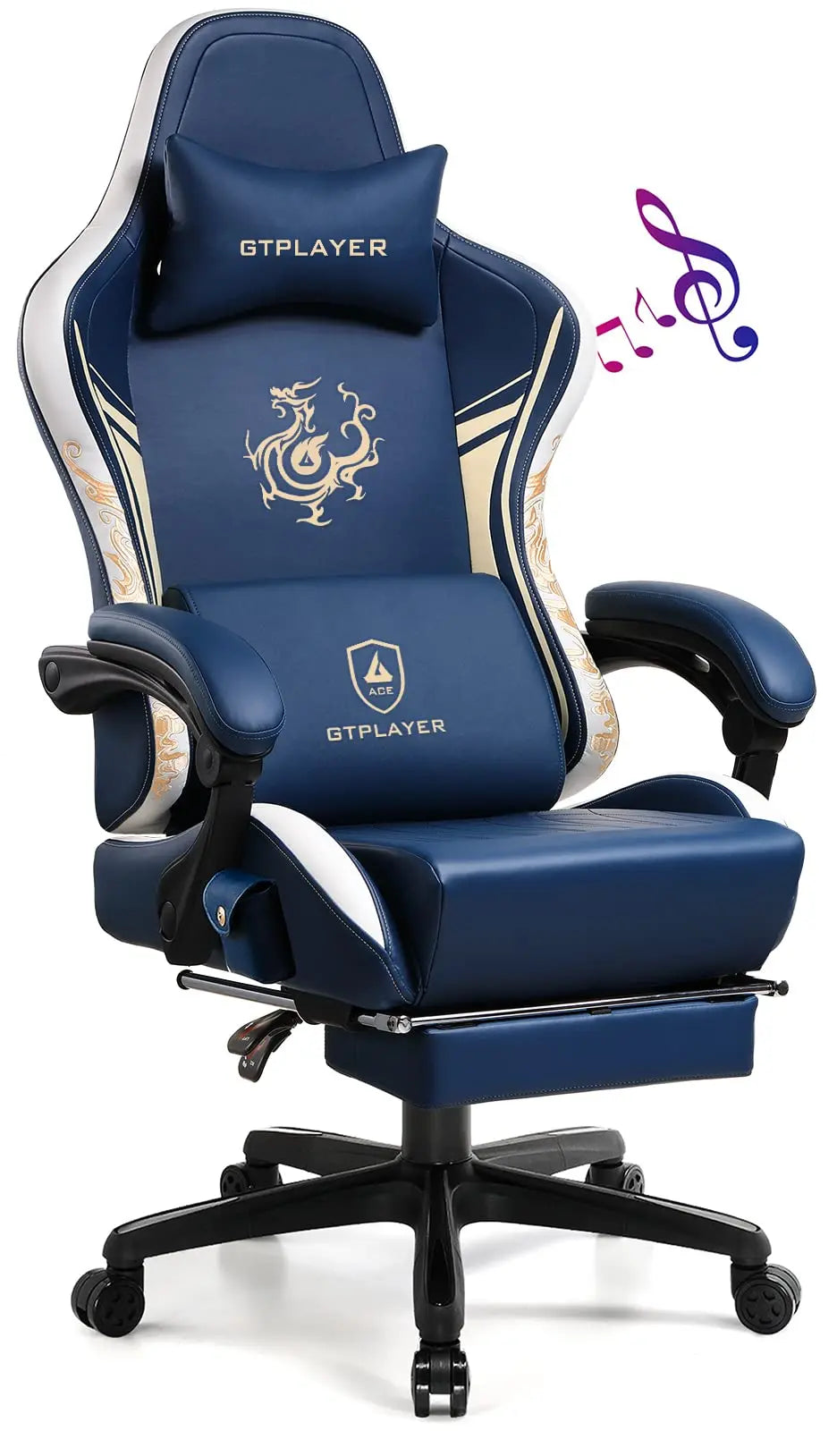 GTPLAYER Dragon Gaming Chair with Bluetooth & Footrest