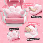 Vigosit Gaming Chair Cute Ears and Kawaii Pillow Ergonomic Computer Game Chair for Girls with Lumbar Support