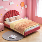 Creahappy, 140×200 cm Double Bed, Teen Bed, Girls’ Bed, Children’S Bed, Upholstered Bed, Kids’ Bed, Secondary Bedroom Bed, Guest Room Bed, Sturdy And Quiet Bed Frame, Trendy “Girl-Style” Bedroom Bed Frame, Velvet,