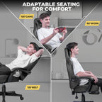 Gtplayer Gaming Chair Fabric with Pocket Spring Cushion, Big and Tall Gaming Chair 350Lbs High Back Computer Chair