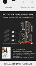 METALFISH BlockCase Aluminum Open Frame Case Support ATX/M-ATX Mainboard GPU Mount Horizontally 240 Water Cooler Gaming Cabinet