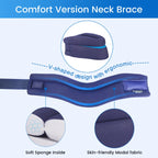 VELPEAU Foam Neck Support Brace for Neck Pain and Posture Correction, Adjustable Cervical Collar with Replaceable Sleeve