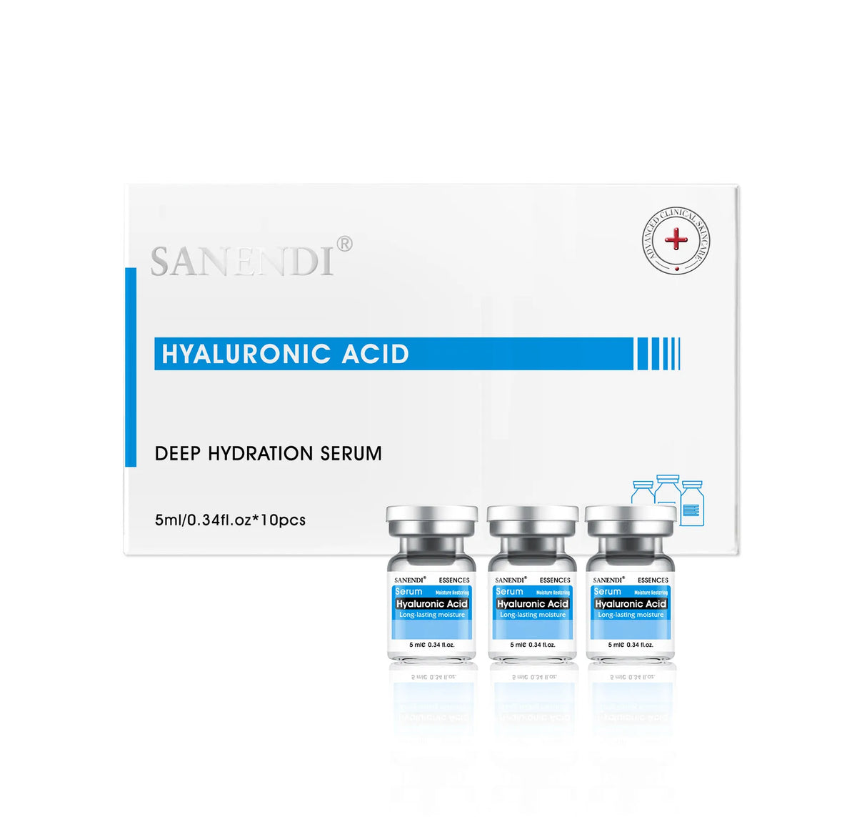 SANENDI Hyaluronic Acid Serum Six Peptides Vitamin C Essence Korean Skin Care Liquid Solution Hydrate Beauty Product 5ml 10 vial