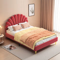 Creahappy, 140×200 cm Double Bed, Teen Bed, Girls’ Bed, Children’S Bed, Upholstered Bed, Kids’ Bed, Secondary Bedroom Bed, Guest Room Bed, Sturdy And Quiet Bed Frame, Trendy “Girl-Style” Bedroom Bed Frame, Velvet,