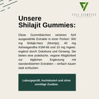 Himalaya Shilajit Gold Gummies |   Laboratory Tested in Germany |   Food Supplements |   60 Gummy Bears |   Vegan |   Without Genetic Engineering