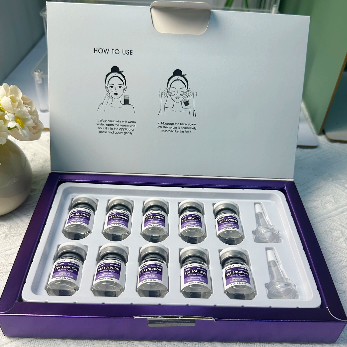 SANENDI Hyaluronic Acid Serum Six Peptides Vitamin C Essence Korean Skin Care Liquid Solution Hydrate Beauty Product 5ml 10 vial