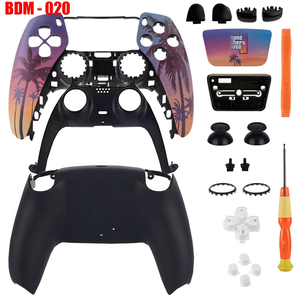 Custom Replacement Shell Kit For PS5 DualSense Controller BDM-010/020/030/040/050 Housing With Touchpad Buttons DIY Mod Tools