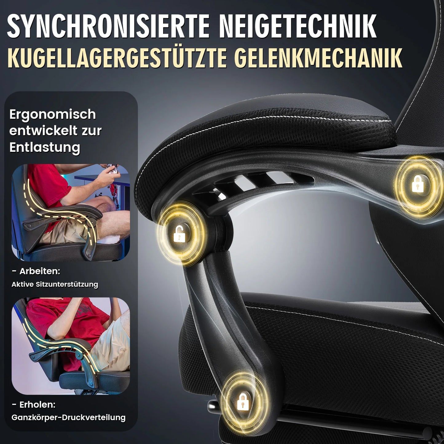 GTPLAYER Ergonomic Gaming Chair with Footrest