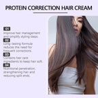 Protein Hair Straightening Cream with Silk Shine Technology Smooth Frizz Hair Intensive Dry Damaged Repair Keratin Hair Treatment Hydrating Hair Mask