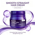 Protein Hair Straightening Cream with Silk Shine Technology Smooth Frizz Hair Intensive Dry Damaged Repair Keratin Hair Treatment Hydrating Hair Mask