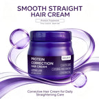 Protein Hair Straightening Cream with Silk Shine Technology Smooth Frizz Hair Intensive Dry Damaged Repair Keratin Hair Treatment Hydrating Hair Mask