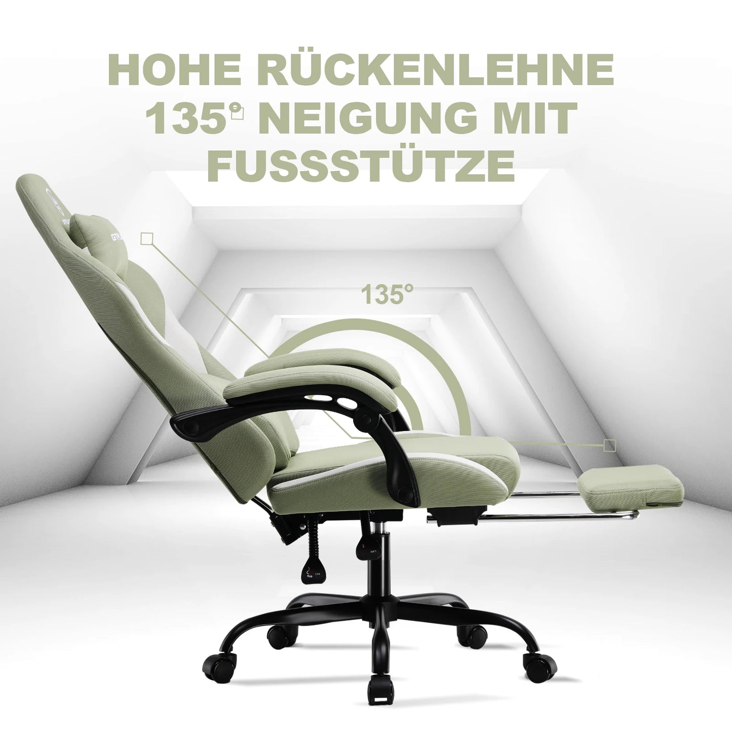 GTPLAYER Adjustable Fabric Gaming Chair