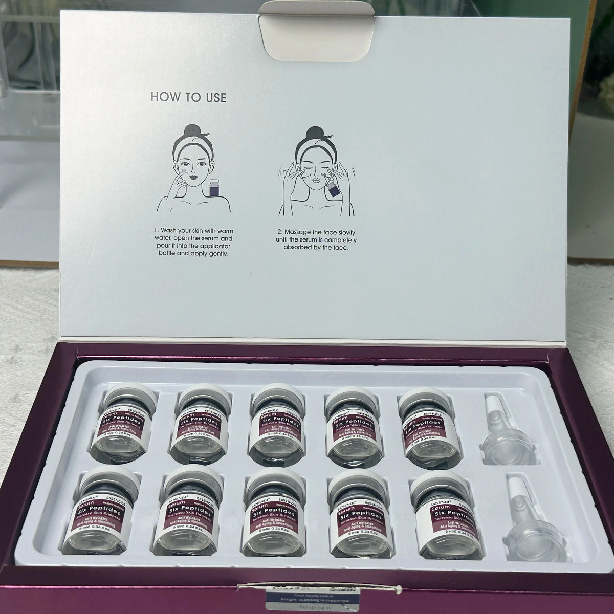 SANENDI Hyaluronic Acid Serum Six Peptides Vitamin C Essence Korean Skin Care Liquid Solution Hydrate Beauty Product 5ml 10 vial
