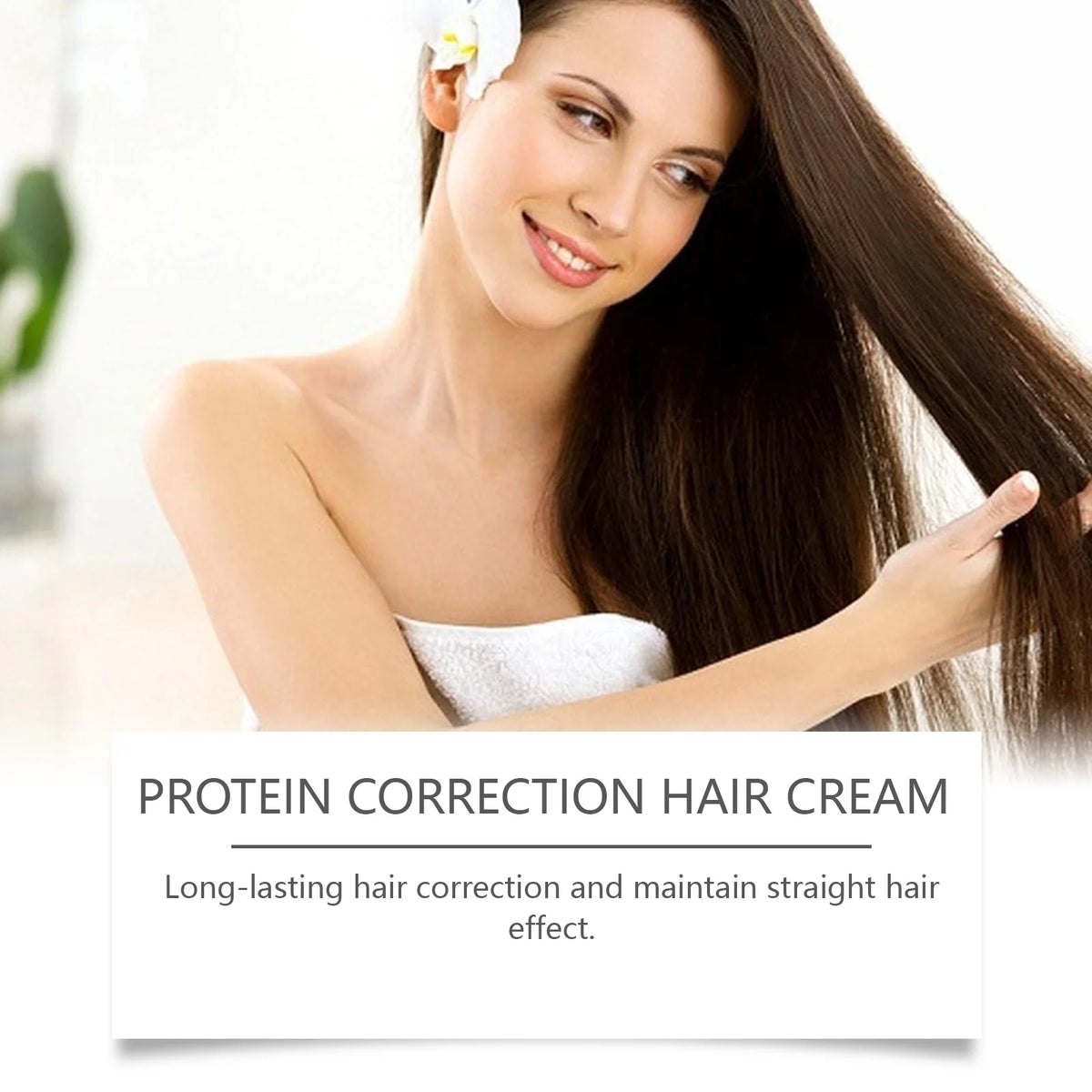 Protein Hair Straightening Cream with Silk Shine Technology Smooth Frizz Hair Intensive Dry Damaged Repair Keratin Hair Treatment Hydrating Hair Mask