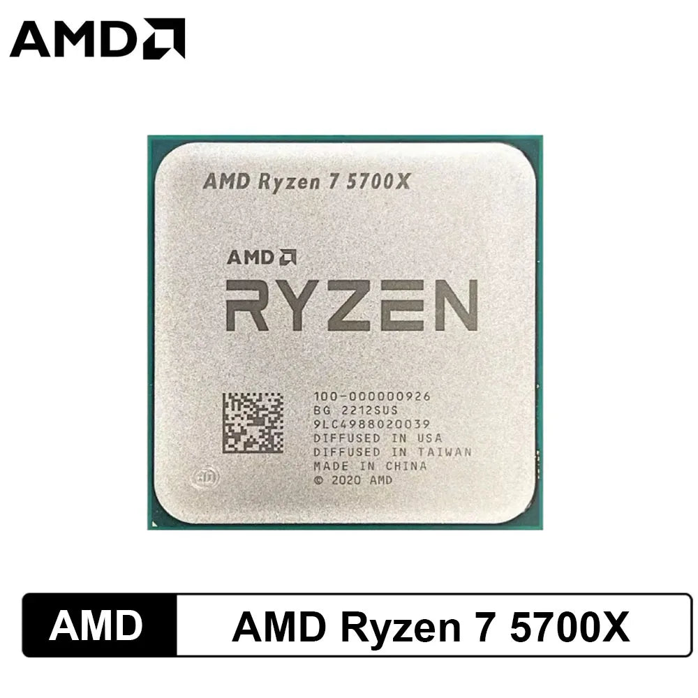 AMD Ryzen 7 5700X Desktop Processor 8C/16T, 4.6GHz, 32MB Cache, AM4, No Cooler Included
