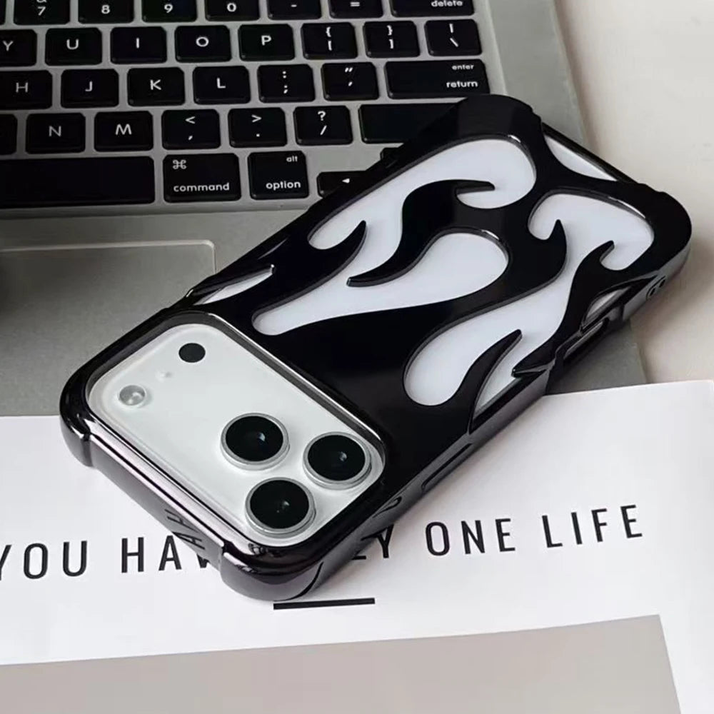 Flame Pattern Anti Drop TPU Phone Case for iPhone 17 16 15 14 Pro Max