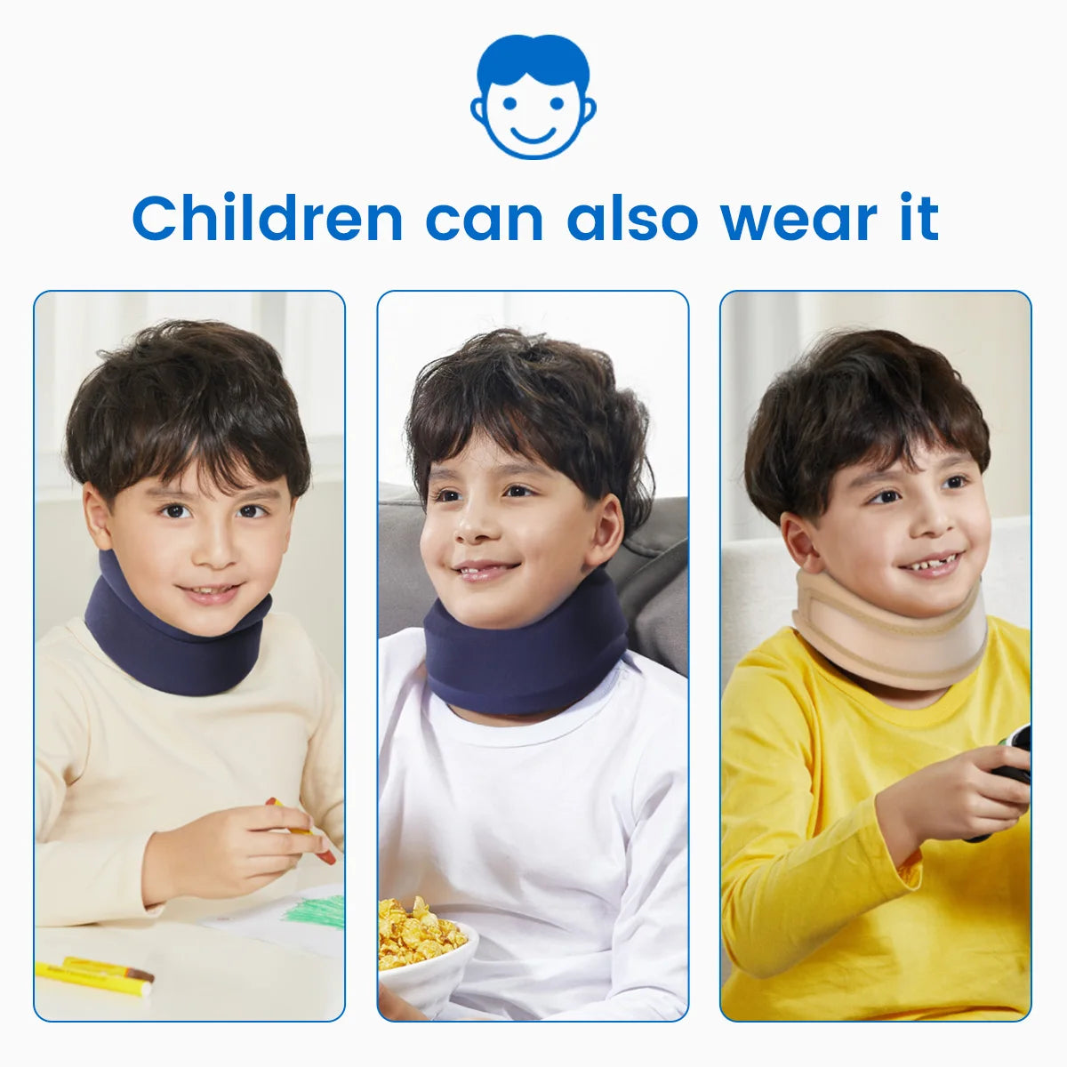 VELPEAU Foam Neck Support Brace for Neck Pain and Posture Correction, Adjustable Cervical Collar with Replaceable Sleeve
