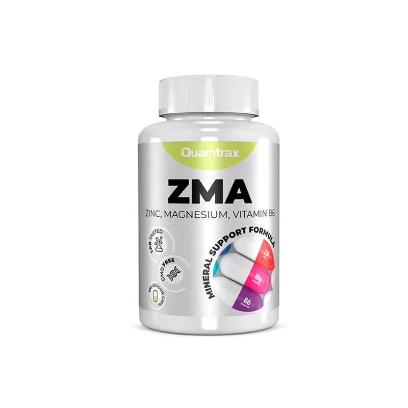 Zma quamtrax nutrition essentials – advanced zinc, magnesium and vitamin b6 supplement for natural hormonal support, optimal sports performance and efficient muscle recovery – 100 high absorption capsules