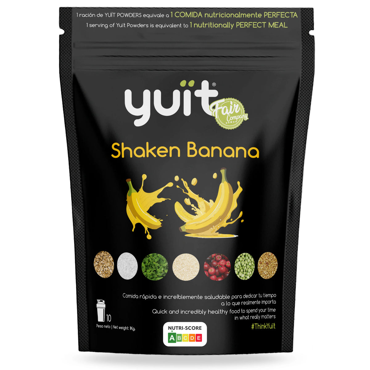Yuït - food replacement shakes with 31 vitamins and minerals + probiotics - protein shake - real and natural food - satiating diet shake with 35g of protein