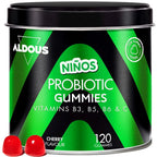 Probiotics gummies for children - 120 gummies natural cherry flavor - bifidobacterium, lactobacillus, vitamin c, b3, b5, b6 - aldous