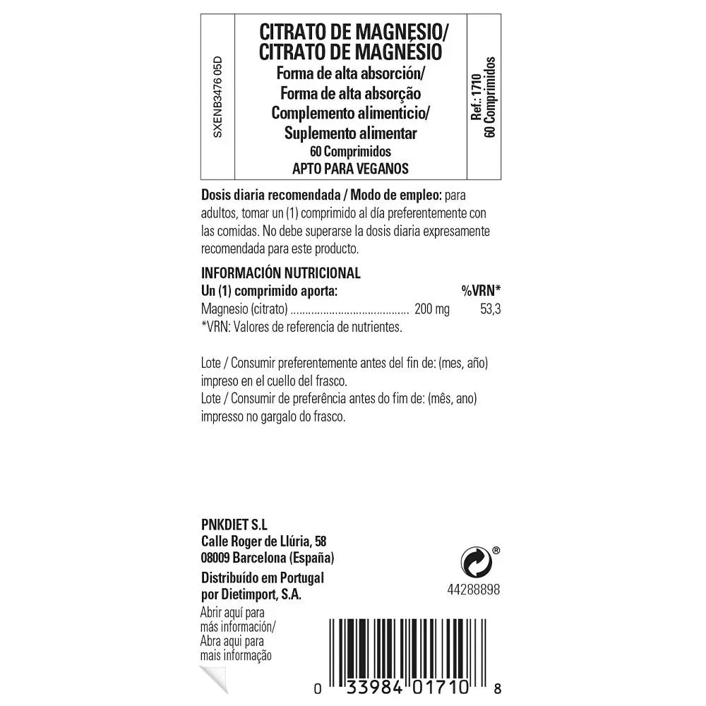 Magnesium citrate 200mg (60 or 120 tablets) of solgar
