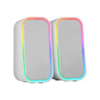 Mars Gaming MS-OM, 20W Gaming Speakers, RGB Dynamic Lighting, 5.3 + AUX-IN Bluetooth Speakers, Volume Control Box, DSP Chipset Customized, Universal Compatibility, Black or White Bluetooth Speakers