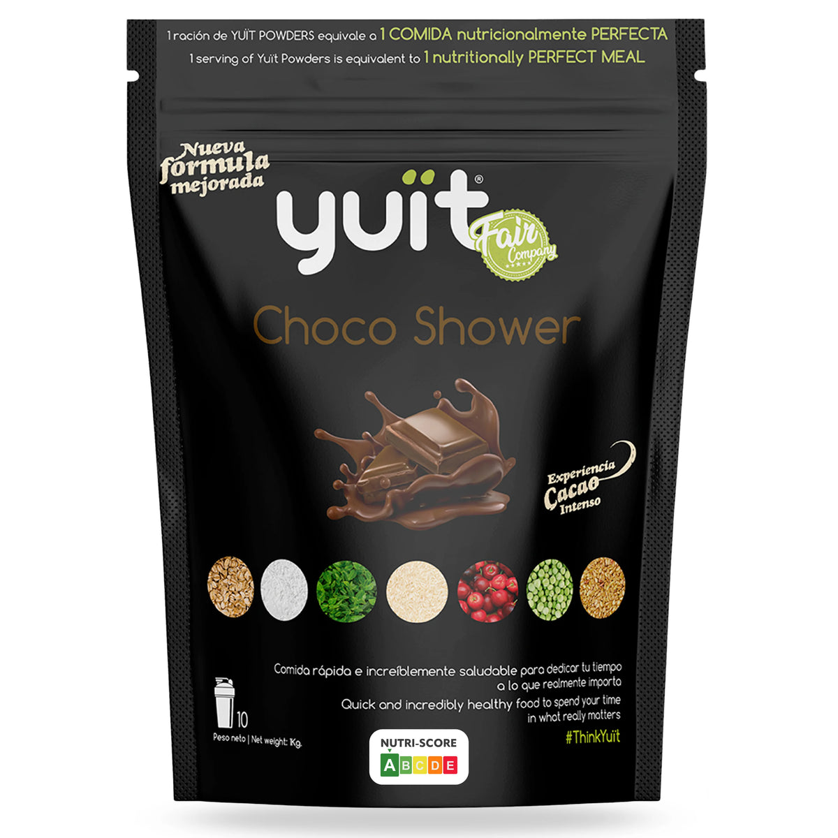 Yuït - food replacement shakes with 31 vitamins and minerals + probiotics - protein shake - real and natural food - satiating diet shake with 35g of protein