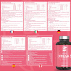 Hn healthy nutrition omega 3 capsules 2000 mg - 120 soft pearls with fish oil and vitamin e - omega 3 with epa (eicosapentaenoic acid) and dha (docosahexaenoic acid) - 700 mg epa and 500 mg dha
