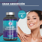 Hn healthy nutrition hydrolyzed marine collagen with hyaluronic acid, vitamin c, coenzyme q10, zinc and magnesium - 50 capsules - food supplement