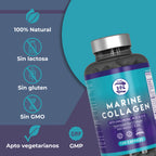 Hn healthy nutrition hydrolyzed marine collagen with hyaluronic acid, vitamin c, coenzyme q10, zinc and magnesium - 120 capsules - food supplement