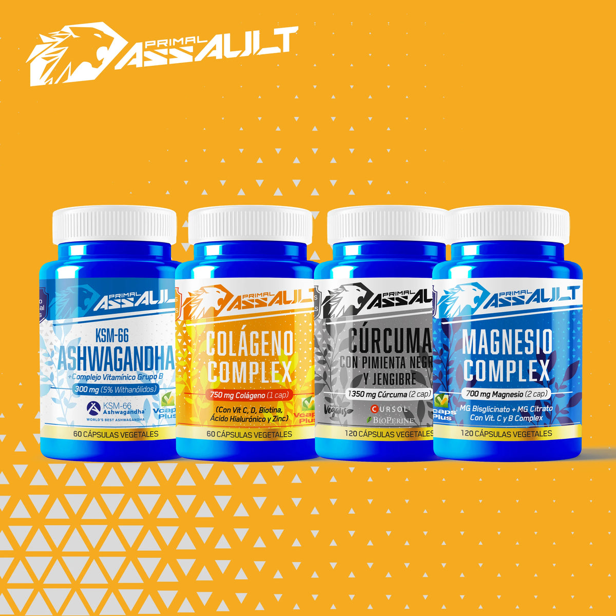 Primal assault |   Collagen hyaluronic acid - hydrolyzed + biotin + q10 - cartilage skin - vit c d b12 and zinc - collagen complex - 60 capsules