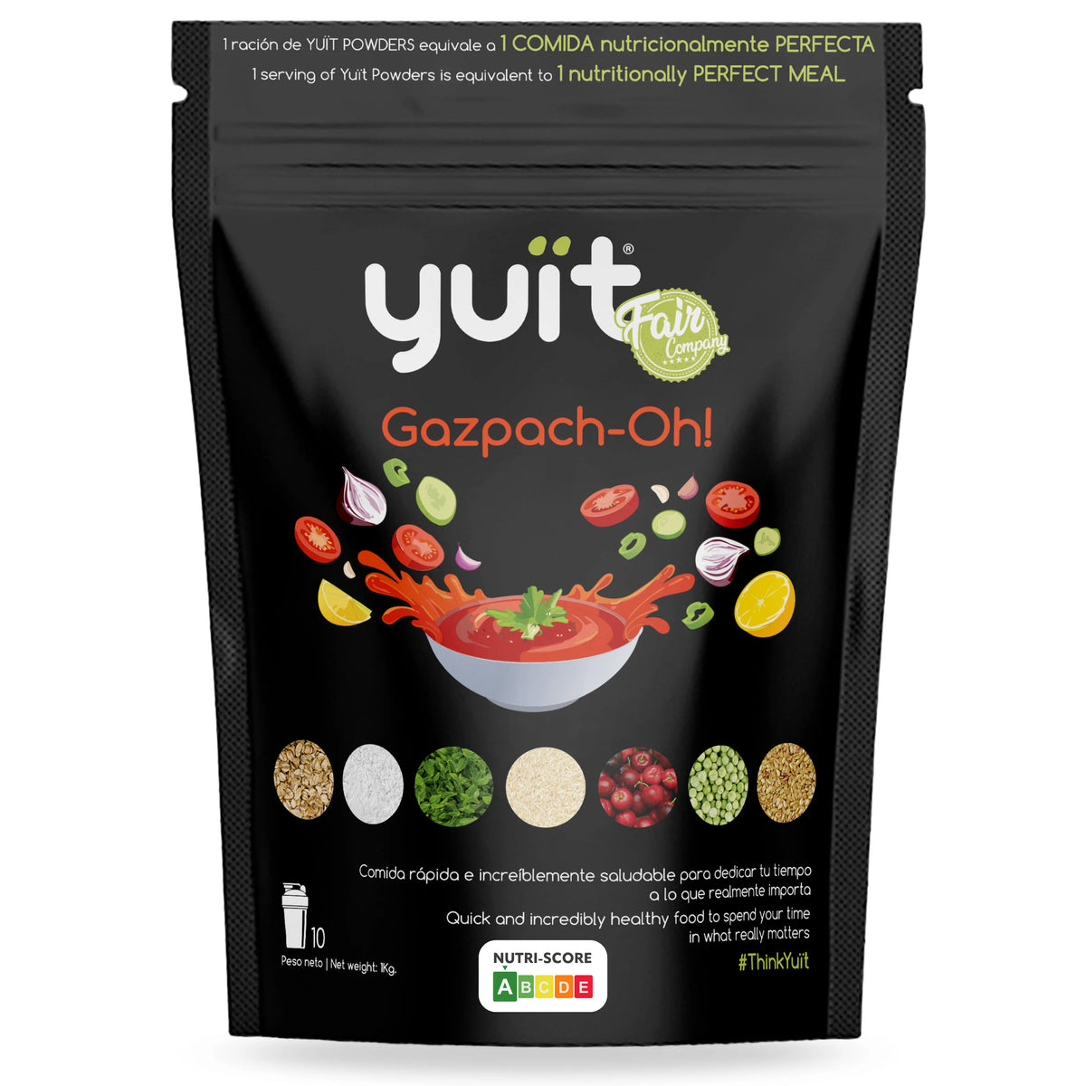 Yuït - food replacement shakes with 31 vitamins and minerals + probiotics - protein shake - real and natural food - satiating diet shake with 35g of protein