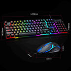 Almalux® Gaming Keyboard and Mouse Combo with Rainbow Backlit Mechanical Feel, USB, Multimedia Keys, Waterproof Design for PC Gaming