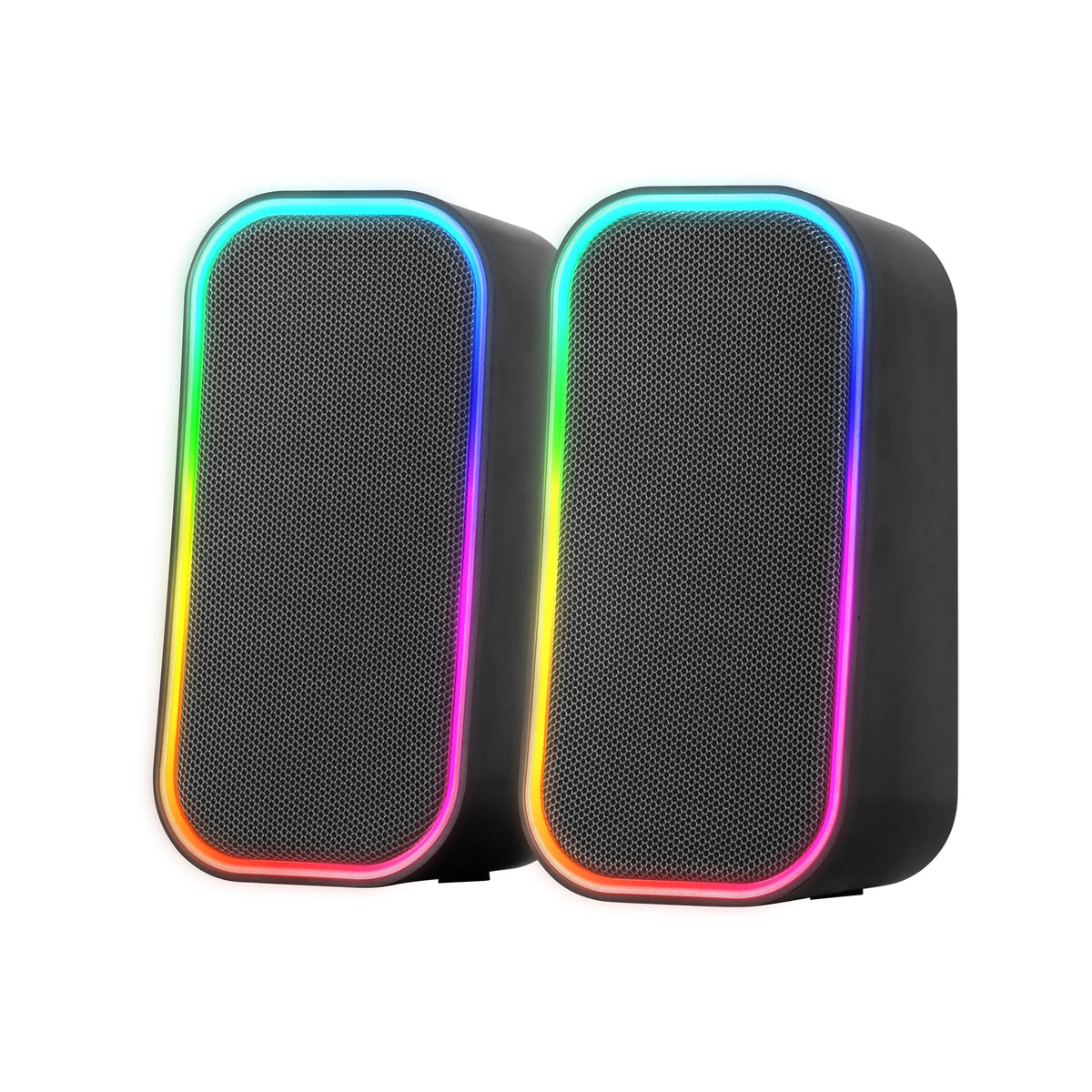Mars Gaming MS-OM, 20W Gaming Speakers, RGB Dynamic Lighting, 5.3 + AUX-IN Bluetooth Speakers, Volume Control Box, DSP Chipset Customized, Universal Compatibility, Black or White Bluetooth Speakers