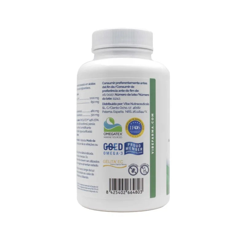 Vibefarma omega 3 pro tg4832 1000 mg – ultra concentrated with 480 mg of epa and 320 mg of dha per capsule – fish oil in the form of triglyceride – ifos and goed certified – 60 capsules – cardio, cerebral and visual