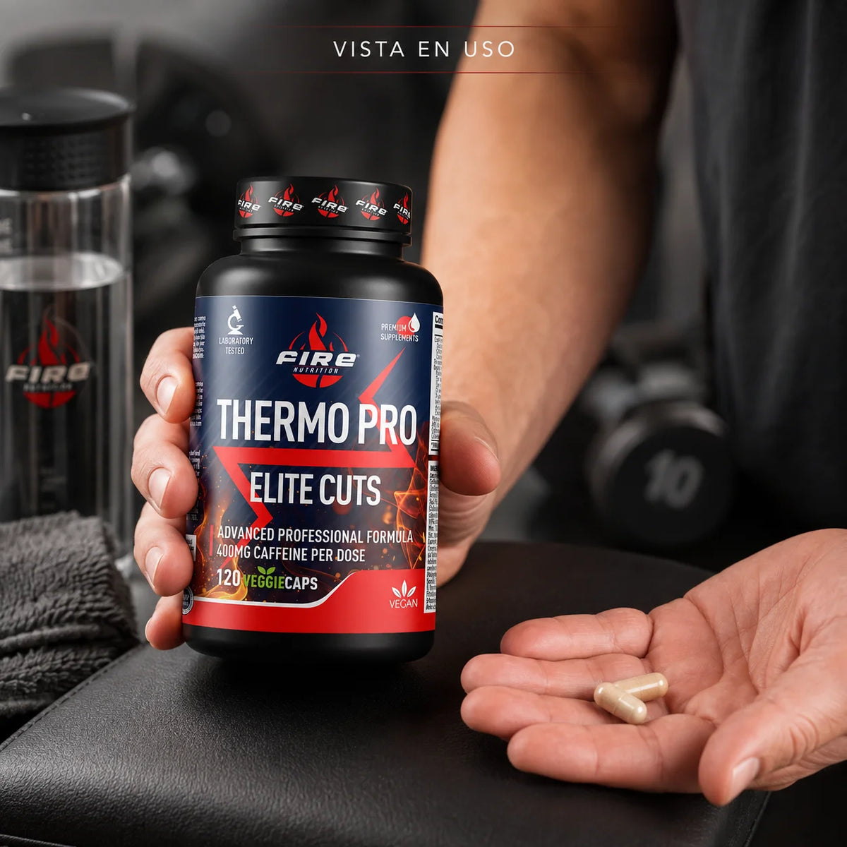 Thermo pro elite cuts 120 vegetable capsules fire nutrition – formula with 400 mg of caffeine per dose