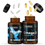 Magnesium pack 180 tablets + omega 3 fish 2000 mg 120 soft capsules – sevens nutrition